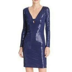 NWT Sparkly Bloomingdales Exclusive Navy Sequins Dress Size XS Cocktail Dress